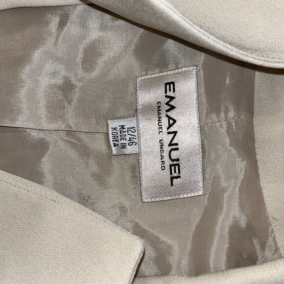 Emanuel Ungaro Beige Womens Blazer Size 12/46 Polyester & Polyurethane Made In K - Picture 6 of 8